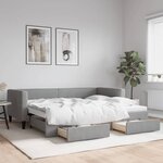 vidaXL Lit de jour avec gigogne et tiroirs sans matelas 90x200 cm