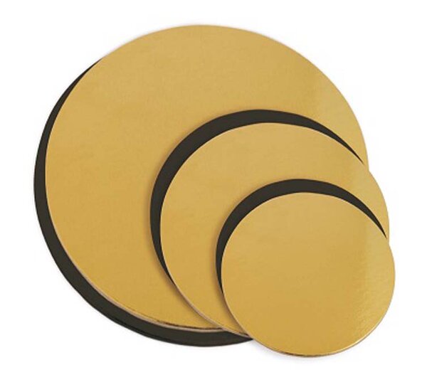 Support à gâteau Rond Noir et doré 6 pièces