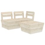 vidaXL Salon de jardin palette 3 Pièces Bois d'épicéa imprégné