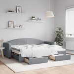 vidaXL Lit de jour avec gigogne et tiroirs sans matelas 80x200 cm