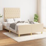 vidaXL Cadre de lit sans matelas crème 120x190 cm tissu