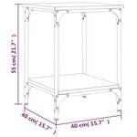 vidaXL Table basse sonoma gris 40x40x55 cm bois d'ingénierie