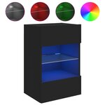 vidaXL Meubles TV muraux avec lumières LED 2 Pièces noir 40x30x60 5 cm