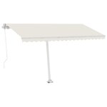 vidaXL Jeu de poteaux d'auvent blanc 450x245 cm fer
