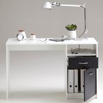 Fmd bureau avec 1 tiroir 123 x 50 x 76 5 cm blanc et noir 3004-001
