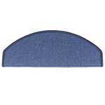 vidaXL Tapis d'escalier 15 Pièces Bleu 65x24x4 cm