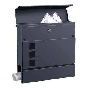 Boîte aux lettres acier galvanisé 37x37x11 cm gris anthracite 03_0006526
