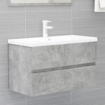 vidaXL Ensemble de meubles de salle de bain gris béton bois ingénierie