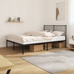 vidaXL Cadre de lit métal sans matelas avec tête de lit noir 140x200cm