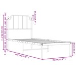 vidaXL Cadre de lit métal avec tête de lit blanc 80x200 cm