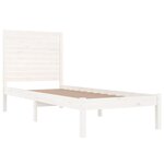 vidaXL Cadre de lit Blanc Bois massif 90x190 cm Simple