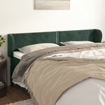 vidaXL Tête de lit avec oreilles Vert foncé 183x23x78/88 cm Velours