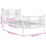 vidaXL Cadre de lit métal sans matelas avec pied de lit noir 100x190cm
