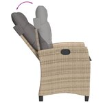 vidaXL Ensemble à manger de jardin coussins 5 Pièces mélange beige rotin