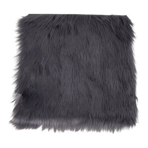 Coussin de siège en peau d'agneau artificielle grise 40 x 40 cm