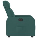 vidaXL Fauteuil inclinable électrique Vert foncé Tissu
