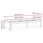 vidaXL Lit de jour sans matelas noir 75x190 cm bois de pin massif