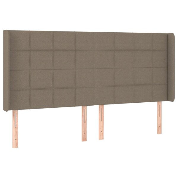 vidaXL Tête de lit avec oreilles Taupe 163x16x118/128 cm Tissu