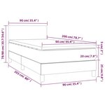 vidaXL Sommier à lattes de lit avec matelas et LED Gris clair 90x200cm