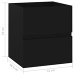 vidaXL Armoire d'évier avec lavabo intégré Noir Aggloméré