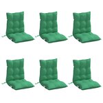 vidaXL Coussins de chaise à dossier bas lot de 6 vert tissu oxford