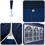 vidaXL Tente de Fête avec 12 Parois Bleues 8x4 m PE