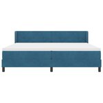 Lit à ressort box avec matelas bleu foncé 200x200 cm en velours