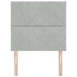 vidaXL Tête de Lit Motif Blocs de Diamant Gris Clair 100 cm Velours