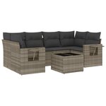 vidaXL Salon de jardin avec coussins 7 Pièces gris clair résine tressée