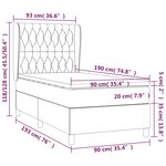 vidaXL Sommier à lattes de lit avec matelas Noir 90x190 cm Velours