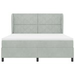 Lit Box Spring vidaXL avec Matelas Gris Clair 180x200 cm Velours