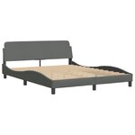 vidaXL Lit avec matelas gris foncé 160x200 cm tissu