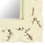 vidaXL Miroir sculpté à la main Blanc 80x50 cm Bois de manguier massif