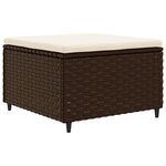 vidaXL Salon de jardin 4 Pièces avec coussins Marron Résine tressée