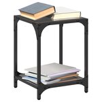 vidaXL Table basse avec dessus en verre noir 30x30x40 cm acier