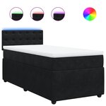 vidaXL Sommier à lattes de lit et matelas Noir 80x200 cm Velours