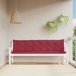 vidaXL Coussins de banc de jardin lot de 2 rouge bordeaux tissu Oxford