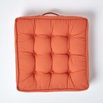 Coussin d'assise rehausseur en coton Terracotta  50 x 50 x 10 cm - HOMESCAPES
