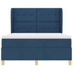 vidaXL Lit à ressort avec matelas Bleu 140x190 cm Tissu