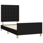 vidaXL Cadre de lit sans matelas avec tête de lit noir 90x190 cm tissu