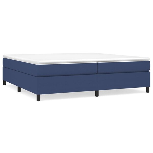 vidaXL Sommier à lattes de lit avec matelas Bleu 200x200 cm Tissu