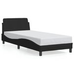 vidaXL Cadre de lit avec tête de lit sans matelas noir 90x190 cm tissu