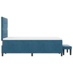 vidaXL Lit avec sommier à ressorts avec matelas et banc bleu foncé 120x200 cm en velours