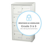 Bloc collectif leabox.com  2x4  grade 3  simple face  Extérieur  fixation murale  Blanc pur RAL 9010  finition brillante