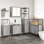 vidaXL Ensemble de meubles de salle de bain 5 pièces en bois d'ingénierie gris sonoma