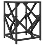 vidaXL Table basse avec dessus en verre noir 30x30x41 cm acier