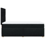 vidaXL Sommier à lattes de lit avec matelas Noir 90x190 cm Tissu
