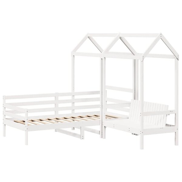 vidaXL Ensemble de lit de jour et de banc et toit 90x200 cm pin massif