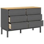 vidaXL Commode FLORO gris bois de pin massif