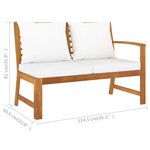 vidaXL Salon de jardin 6 Pièces avec coussin Crème Bois d'acacia solide